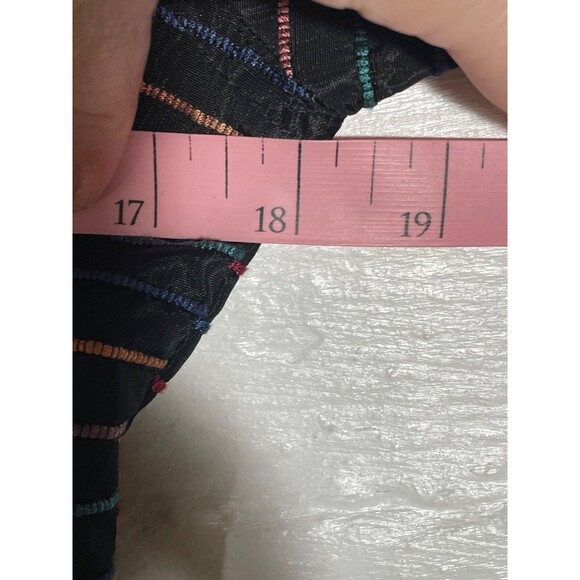 Vintage Karen Alexander Peplum Dress 80s Rainbow Stripe Long Sleeve Maxi Size 8 - Picture 14 of 16